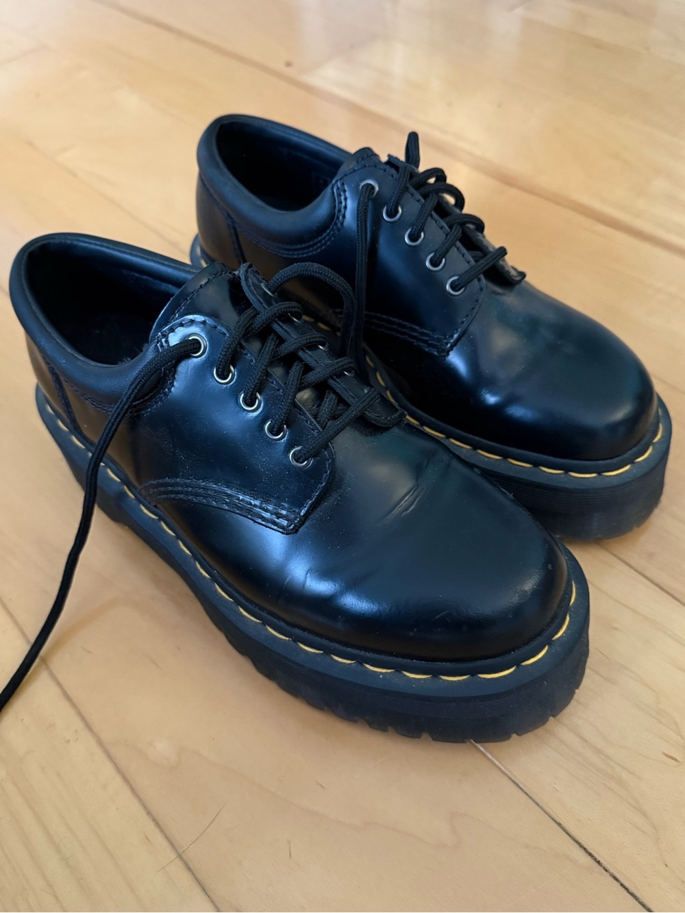 Dr. Martens Platform Oxford with Yellow Stitching